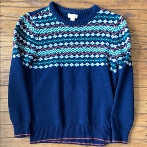Boys Navy Fair Isle Sweater